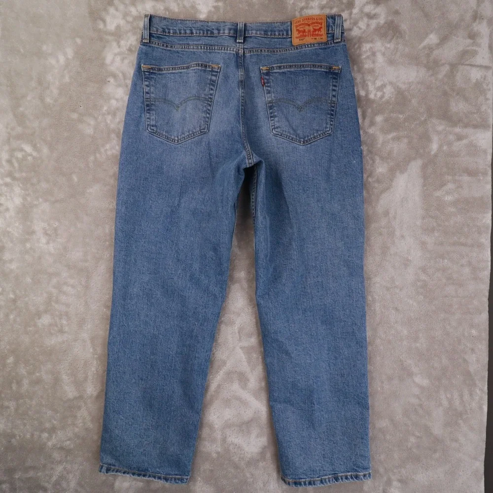 Levi's 550 Relaxed Straight‎ Leg Medium Wash Jeans Blue Men's 36x30 act 36x29